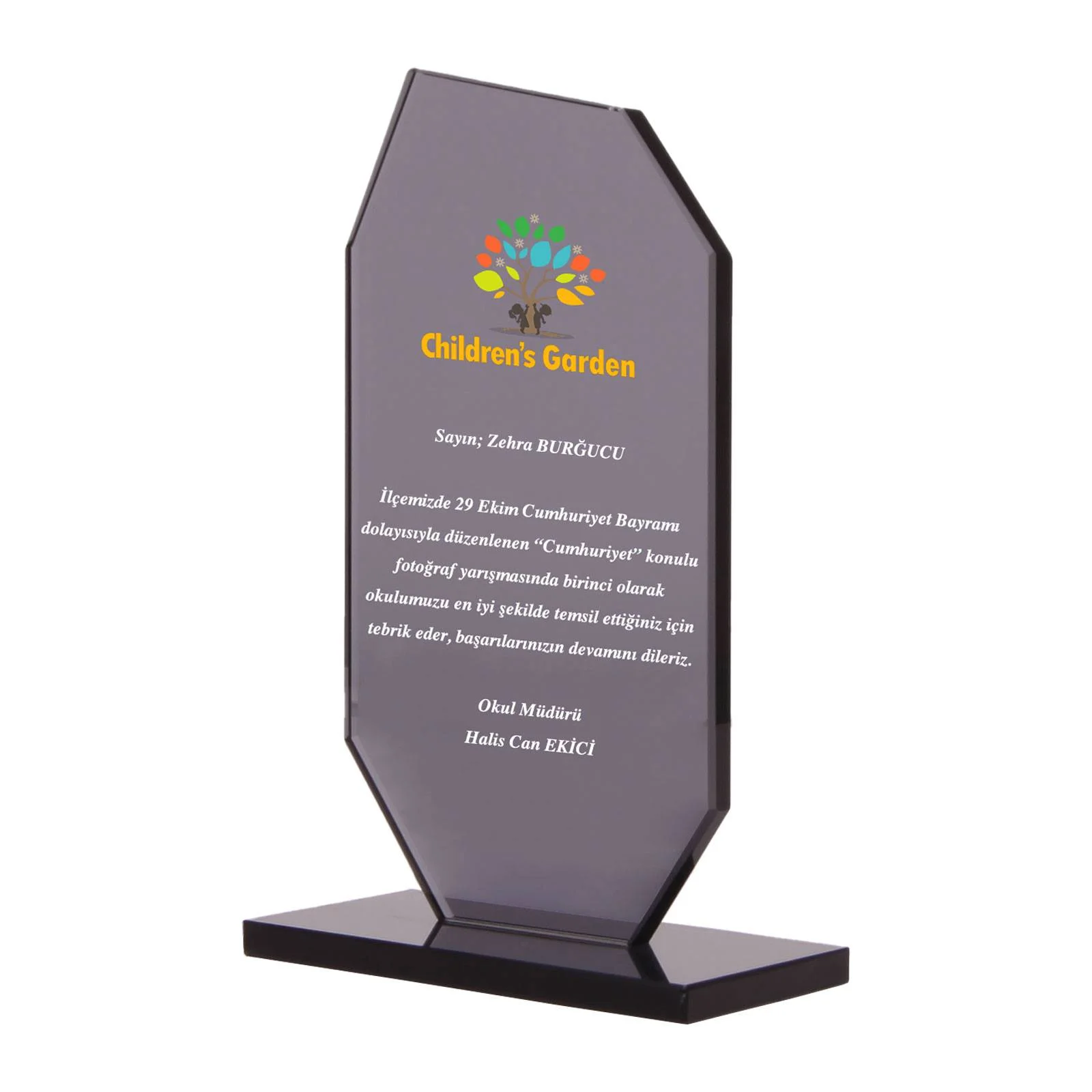 OSKAY SİYAH KRİSTAL PLAKET